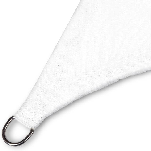 Detalle 2 de Lumaland Sunsail carré 3 x 3 m en toile HDPE résistante aux intempéries (blanc) | Protection solaire avec cordes de fixation