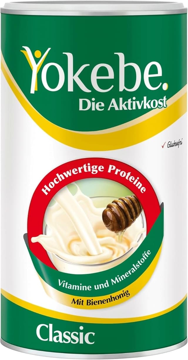 Detalle de YOKEBE Classic Diätshake zum Abnehmen (glutenfrei & vegetarisch) – Mahlzeitersatz mit hochwertigen Proteinen, 500 g