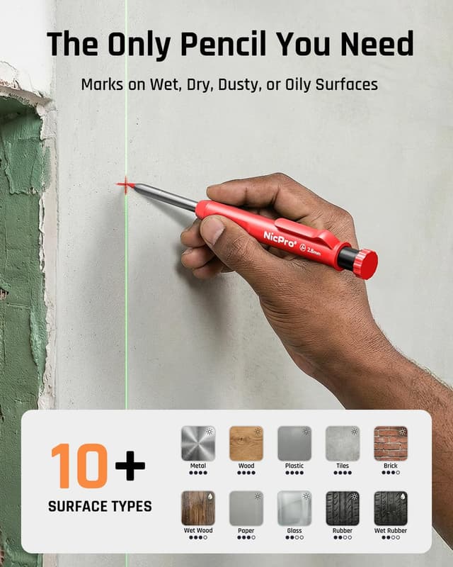 Thumbnail 3 de Nicpro CP1000 matita carpentiere 26 ricariche ✏