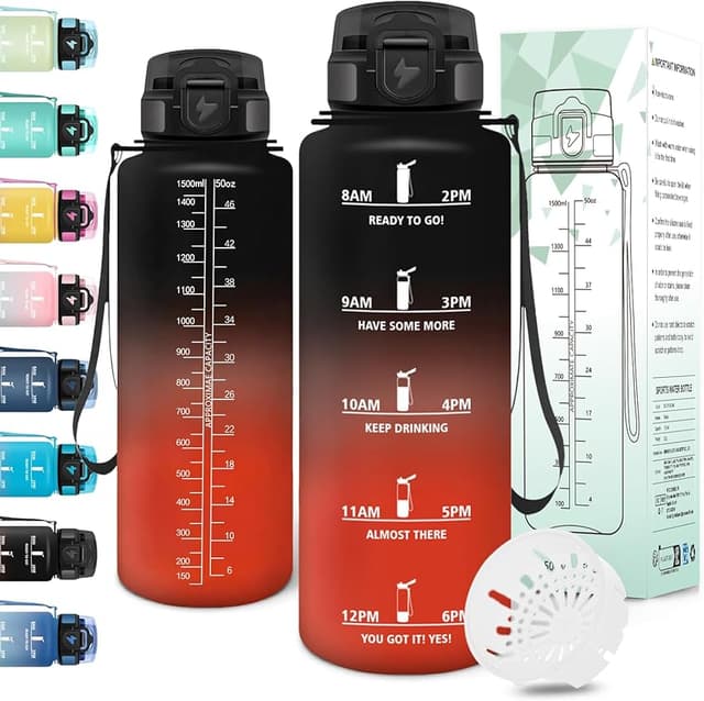 Detalle de Motswedi Botella agua 1,5 L reutilizable para gimnasio