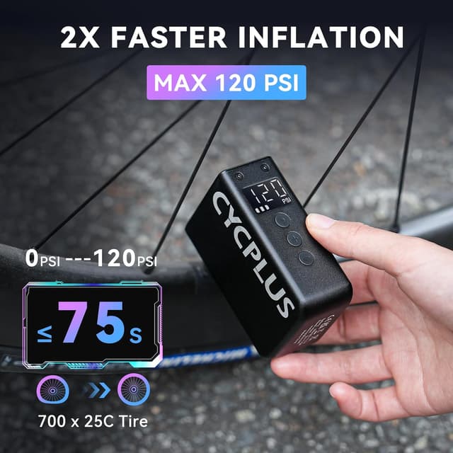 Detalle 2 de CYCPLUS AS2 Pro Max Tiny Pumpe 120 PSI