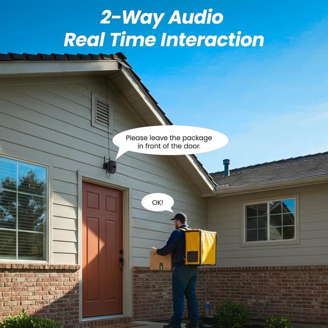 Detalle 1 de Cinnado Solar Überwachungskamera Aussen 2K WLAN 360° PTZ mit PIR, IP65 und Akku (Schwarz)