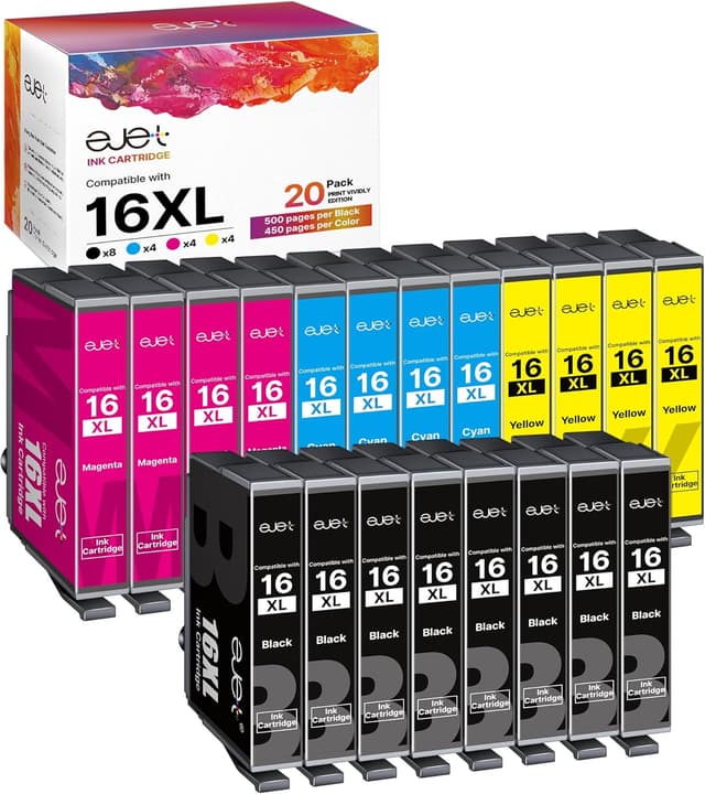 Detalle de ejet 20-Pack 16XL Ink Cartridges for Epson