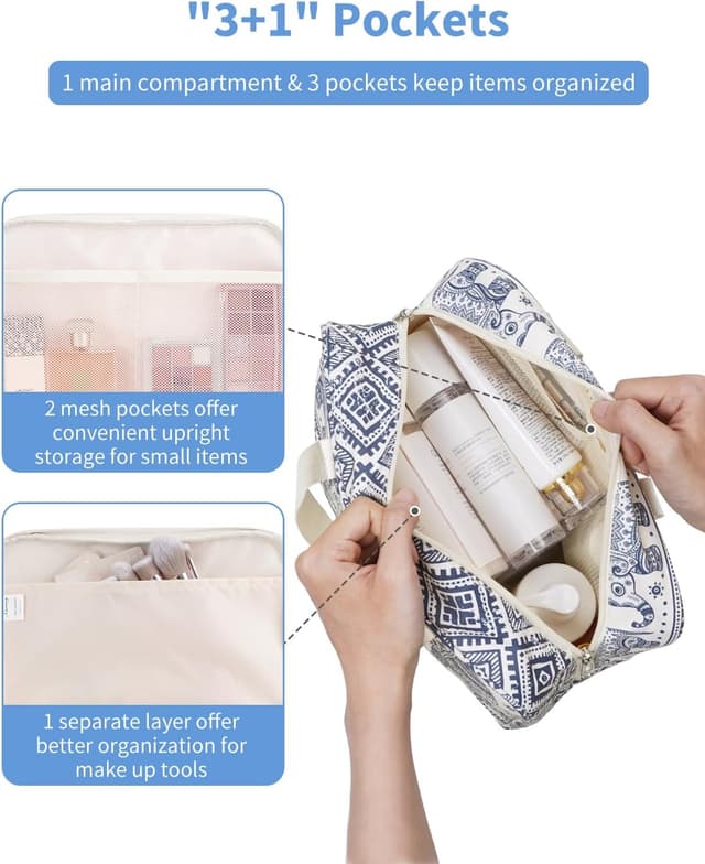 Detalle 2 de Narwey Kulturtasche Damen Groß 30 x 20 x 12 cm