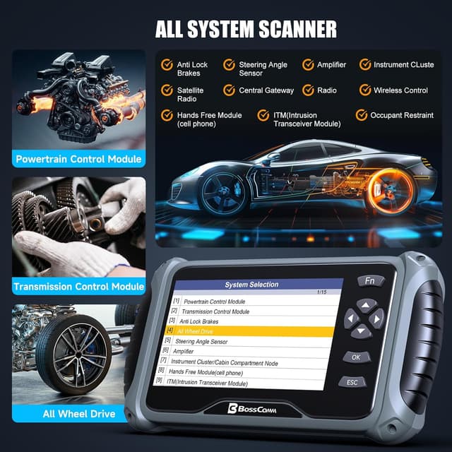 Detalle de BC BossComm IF745 OBD2 Scanner 7-inch