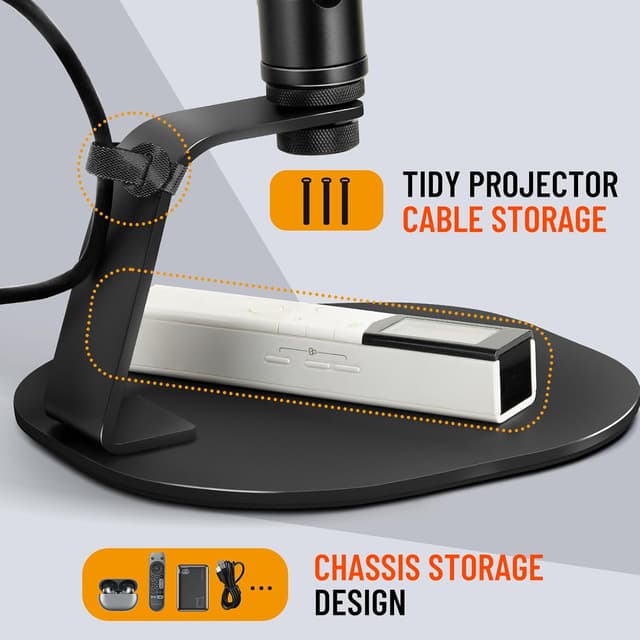 Detalle 1 de CAHAYA Desktop Projektorständer mit 1/4'' Schraubanschluss (bis 5 kg) und 360° Drehung – CY00375-1