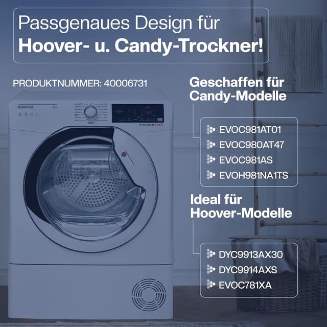 Detalle 2 de 1E 3 Filter für Candy Trockner (40006731) – Ersatz-Wärmetauscherfilter für viele Candy & Hoover Modelle
