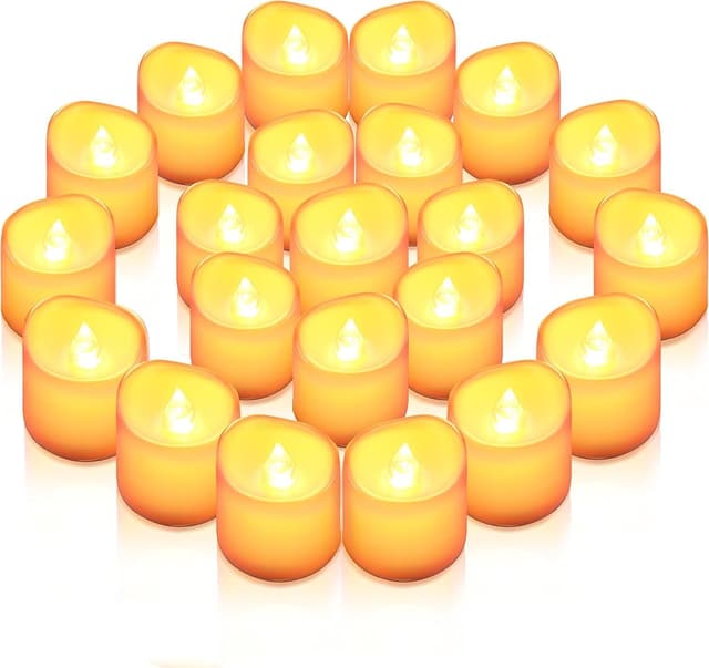 Detalle de ORIA LED Candles Tea Lights (24 Pack) — flameless flickering tea lights for Halloween, weddings and festive decor