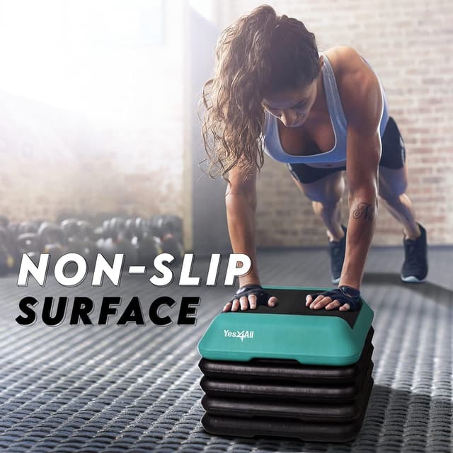 Detalle 2 de Yes4All Aerobic Stepper Exercise Steps with 3 Adjustable Heights (10cm, 15cm, 20cm) – Non-slip, Cardio & Yoga Fitness Step