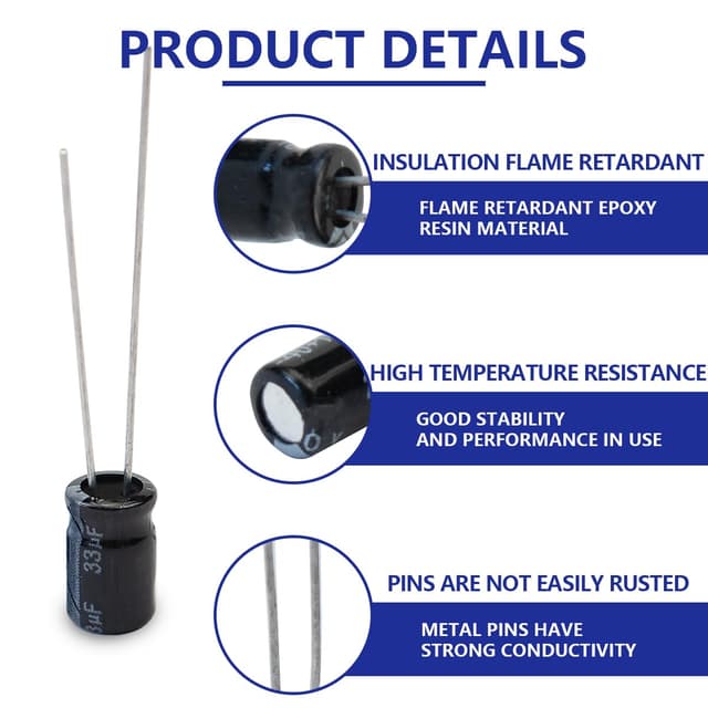 Detalle de Innfeeltech 33uF 25V Elektrolytkondensator ⚙