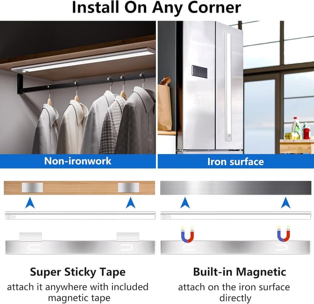 Thumbnail 6 de OUILA Luce per Armadio LED con sensore, USB-C ricaricabile e 3 temperature colore dimmerabili