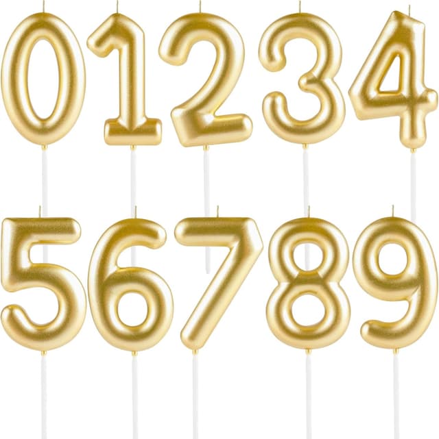 Detalle de Hongplus Metallic Gold Number 26 Birthday Candle Cake Topper (Cake Candles)
