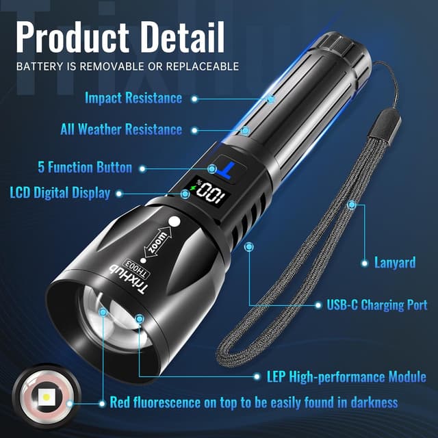 Thumbnail 5 de TrixHub TH003 2-Pack Rechargeable Flashlight 🔦