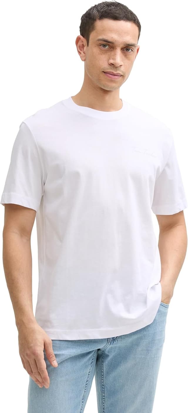 Detalle de Tom Tailor 1046711 T-Shirt da uomo a maniche corte (confezione da 1)