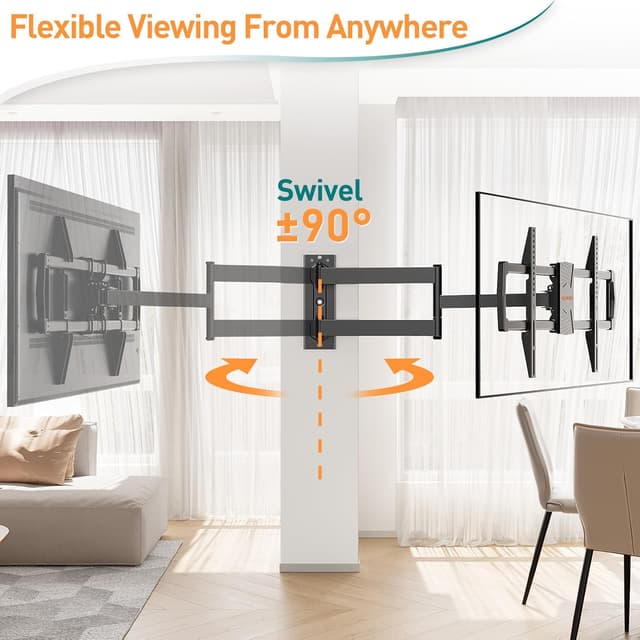 Detalle de ELIVED EV1036 support mural TV extra long à bras articulé (813 mm), VESA 600 x 400, jusqu’à 45 kg