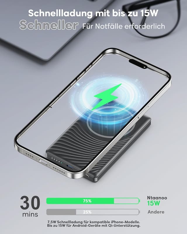 Thumbnail 3 de Ntaanoo Ultra Slim MagSafe Powerbank 5000mAh