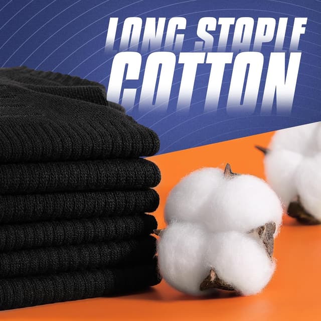 Detalle 2 de Benirap Mens Tranier Socks cushioned running socks (6 pairs) — breathable cotton trainer socks with anti-blister design