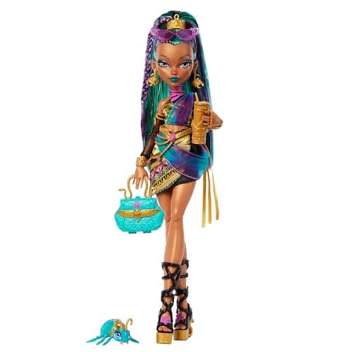 Detalle de Monster High Nefera De Nile (JDR48), momia con Lavish y 7 accesorios para juego de rol