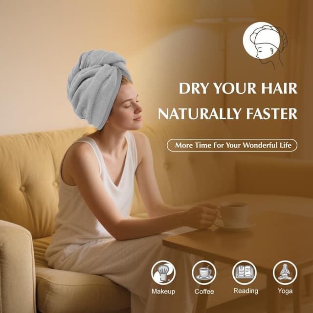 Thumbnail 1 de Poyday Microfibre Hair Towel Wrap 10x26 inches