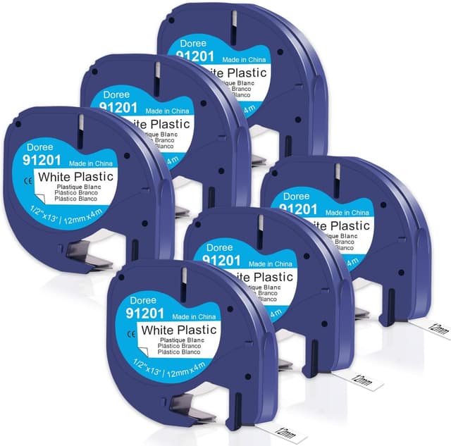 Detalle de DOREE Dymo LetraTag tape 12 mm x 4 m