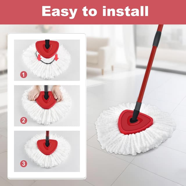 Detalle 2 de DLAIMI Turbo spin mop heads 4 pack