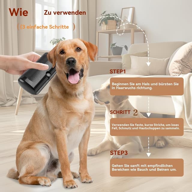 Detalle de Hundebürste Fellwunder Entfilzungskamm mit Edelstahlzähnen – Professioneller Entfilzungskamm für Hund, Katze, Pferd & Kaninchen