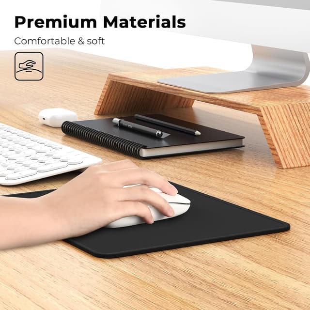 Detalle de Cimetech tappetino per mouse 3 mm con base antiscivolo e fibra superfine lavabile, nero