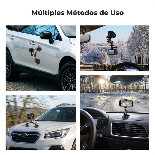 Detalle 2 de K&F CONCEPT Kit 2 ventosas 3" para coche