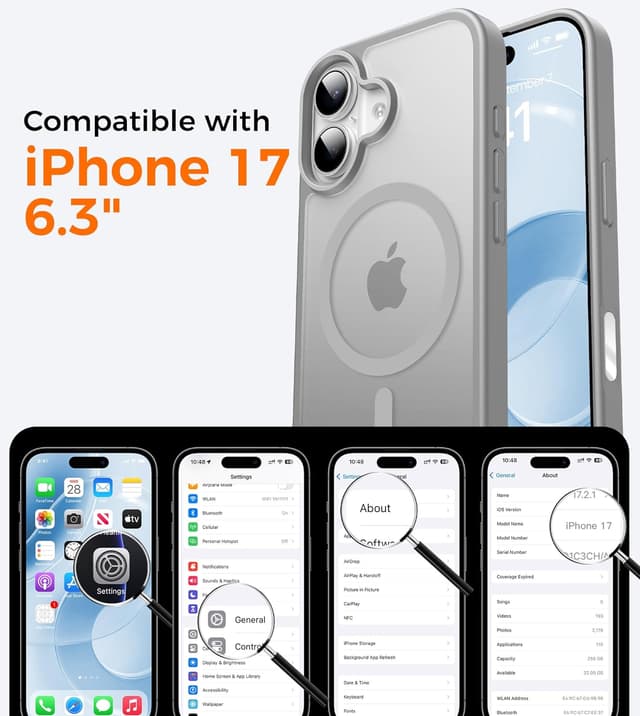 Detalle 2 de Guisessy iPhone 17, coque MagSafe 3 en 1