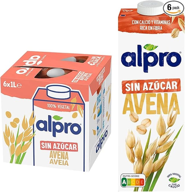 Imagen de Alpro Bebida de Avena Sin Azúcar 🥣 Pack 6 x 1L en OfertitasTOP