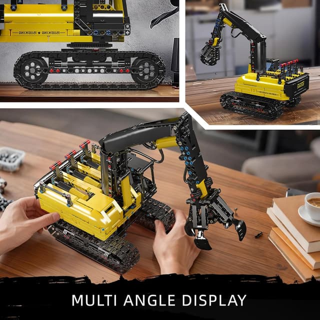 Detalle 2 de Mould King 17077 Technik Pelle chenillée avec pince hydraulique en bois (version statique)