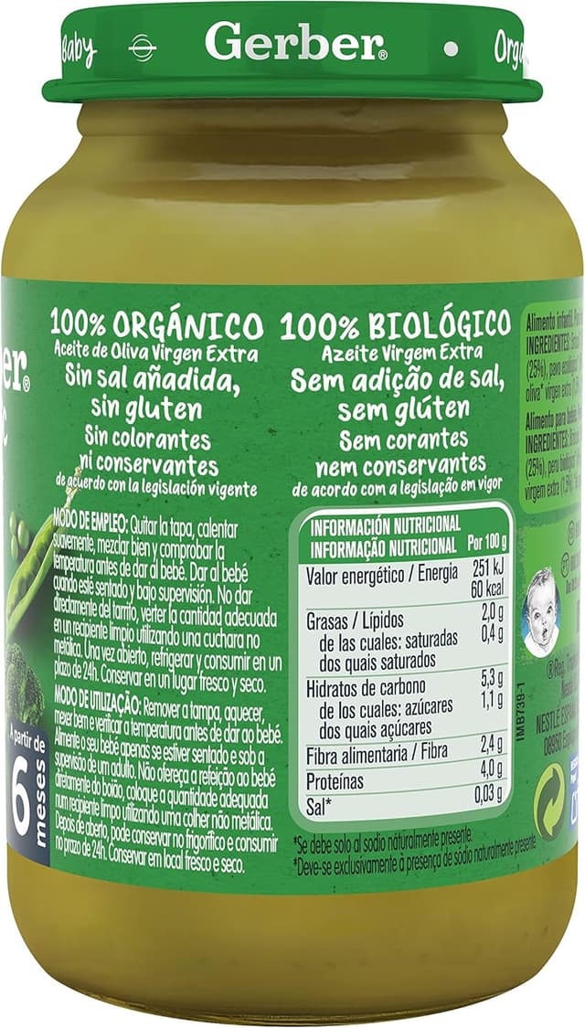 Thumbnail 3 de Gerber Organic Tarritos de Pavo, Brócoli y Guisantes, 6x190g 🥦