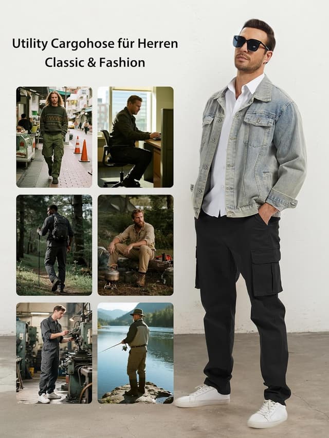 Detalle 2 de Breampot Herren Cargohose aus Baumwolle