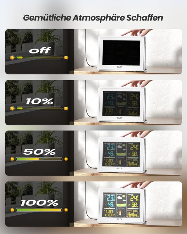 Detalle 2 de BALDR Wetterstation Funk 5 Uhr DCF