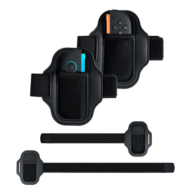 Detalle de Mcbazel Joycon-Beingurt für Nintendo Switch 2 / Switch – verstellbares elastisches Beinband mit PVC-Halterung, 40/60 cm, Schwarz