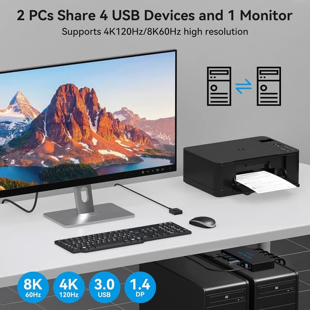 Detalle 2 de KVM Switch DisplayPort 2-Port 8K60Hz