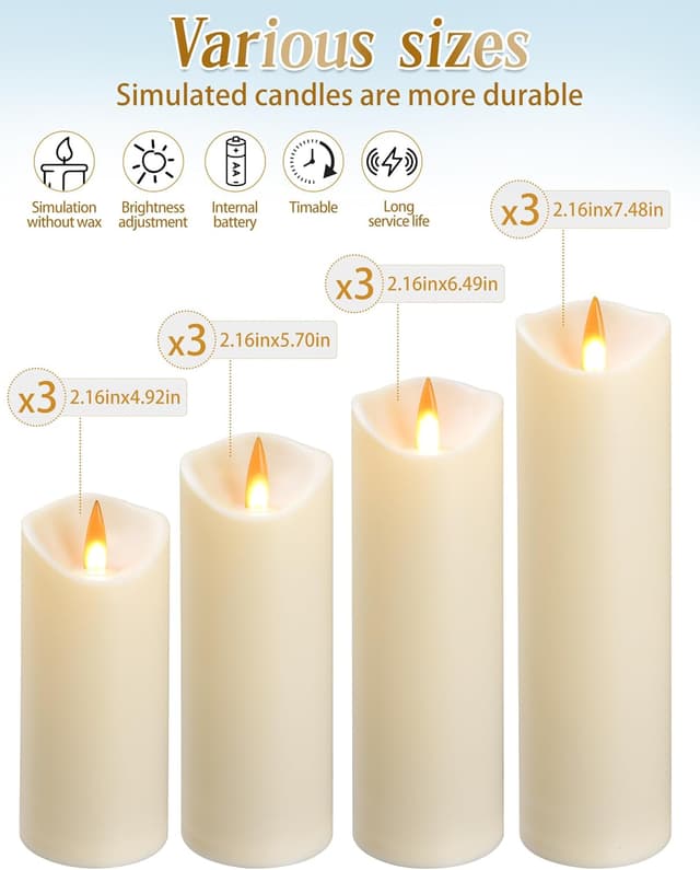 Thumbnail 1 de Da by Velas LED, 12 velas LED para exterior 🕯