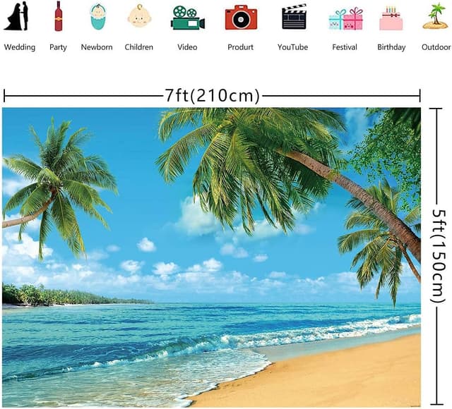 Thumbnail 4 de BINQOO Beach008 Strand Hintergrund 2,1 m