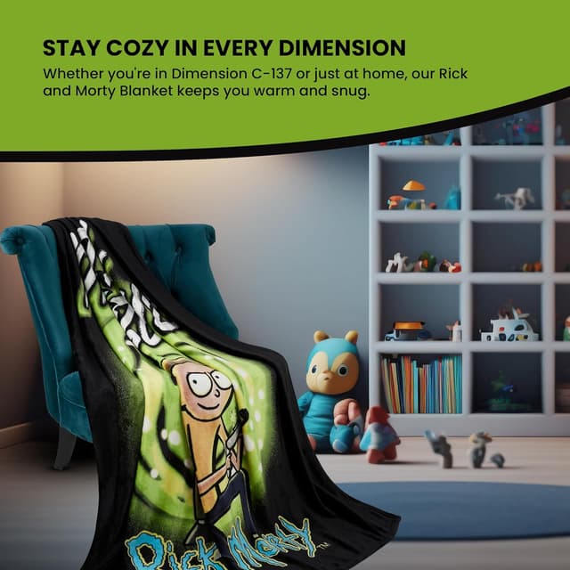 Thumbnail 4 de Manta Polar Rick y Morty 150x130 cm 🎨 Ideal para Sofá
