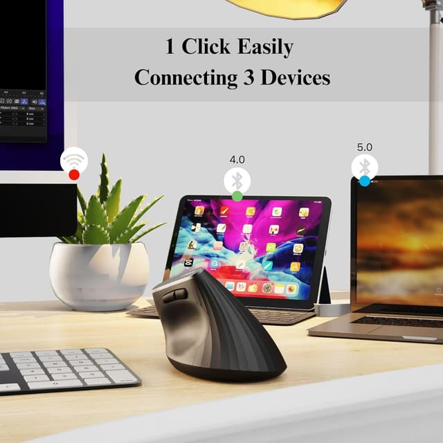 Thumbnail 1 de Uineer Vertical Mouse Wireless 2400 DPI