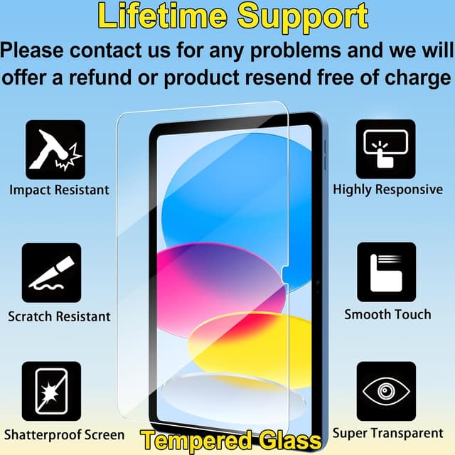 Detalle 2 de 4youquality 2-Pack Screen Protector for iPad (A16) — 11in tempered glass