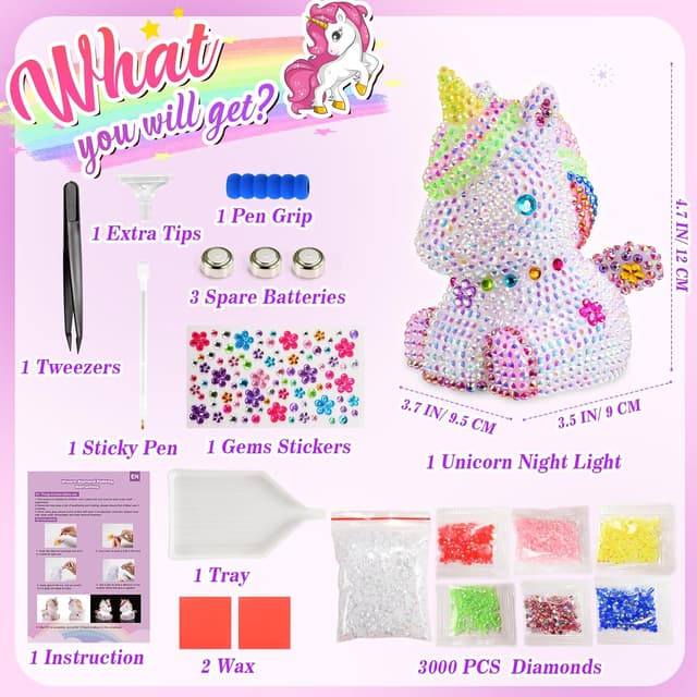 Thumbnail 4 de HappyGoLucky Set luci Unicorno 4D Diamond Painting