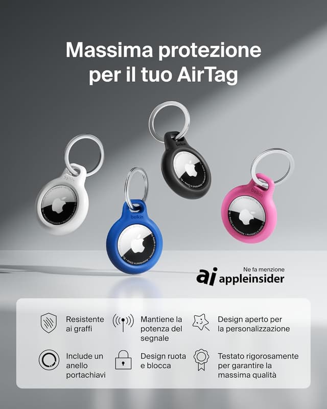 Detalle 2 de Belkin custodia AirTag blu con anello 1