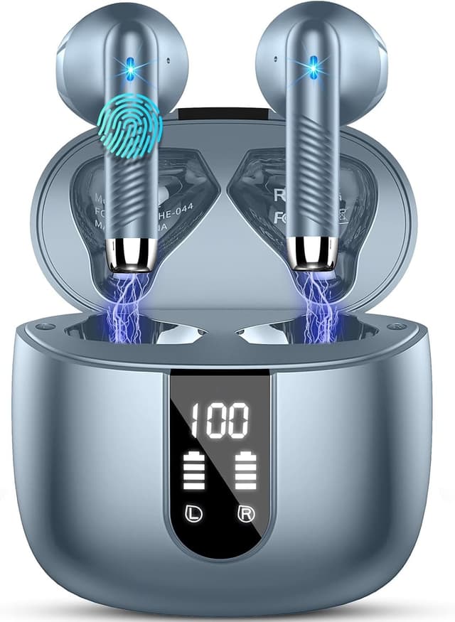 Detalle de Écouteurs Bluetooth sans fil Bluetooth 5.3 avec 4 ENC, réduction de bruit et étanchéité IP7 (48 h) + boîtier USB‑C