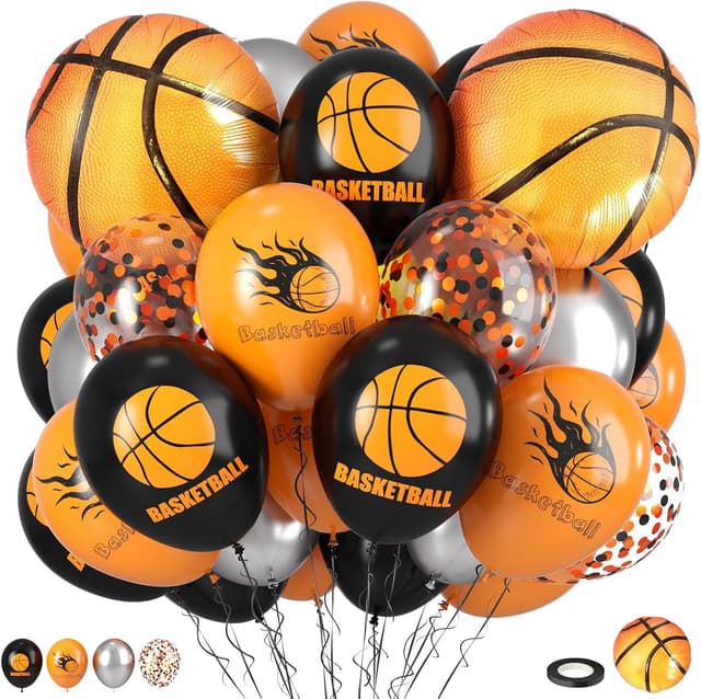 Detalle de Red Blue Yellow Confetti Balloons (12 Inch) with Star & Foil Balloon, 35-Piece Party Balloon Pack