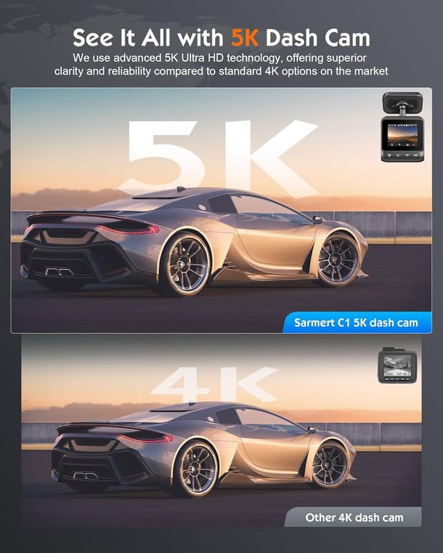 Thumbnail 4 de Sarmert C1 5K Dash Cam Front — 5K HDR car camera