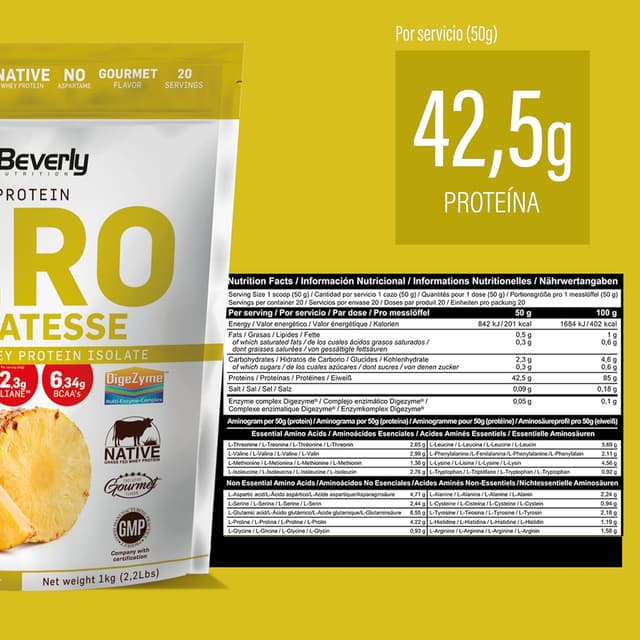 Thumbnail 3 de Beverly ZERO DELICATESSE | 1 Kg | Proteína Whey 🍍 Sabor Piña