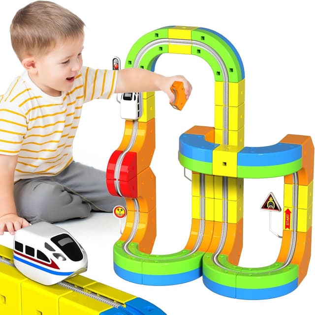 Imagen de Electric Train Set 69Pcs 3D Racing Track en OfertitasTOP