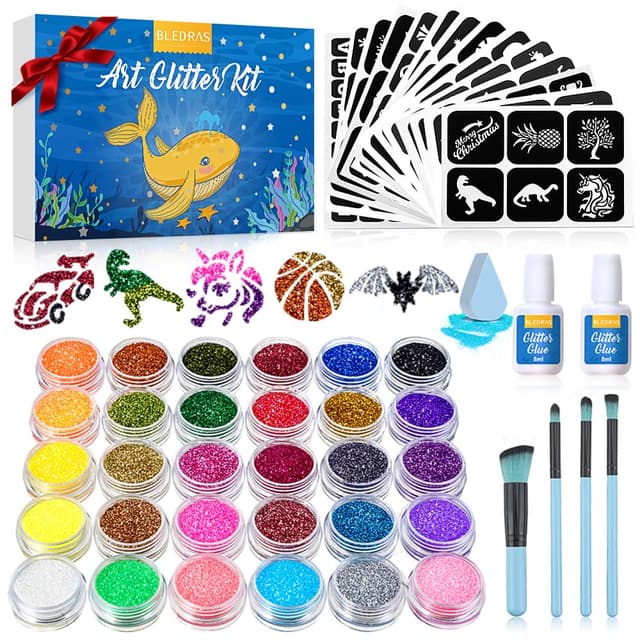 Imagen de Bledras Glitzer Tattoo Set Kinder 30 Farben en OfertitasTOP