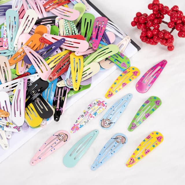 Thumbnail 5 de Haarspangen für Mädchen 120 Stück 5 cm bunt gemischt